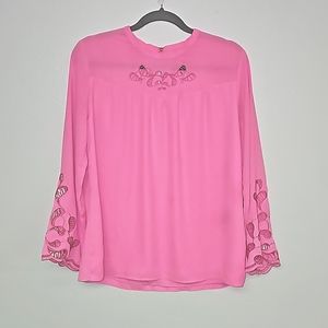 Lilly Pulitzer Large Pink Pheobe Top Blouse